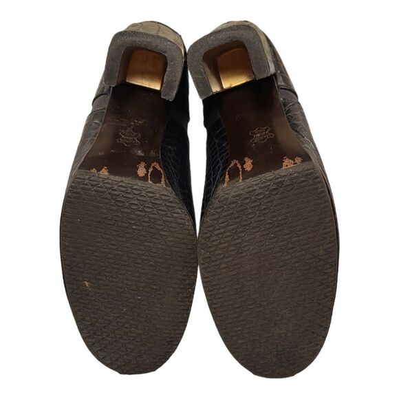 Black Croc-Embossed Women's Heels - Picture 4 of 7